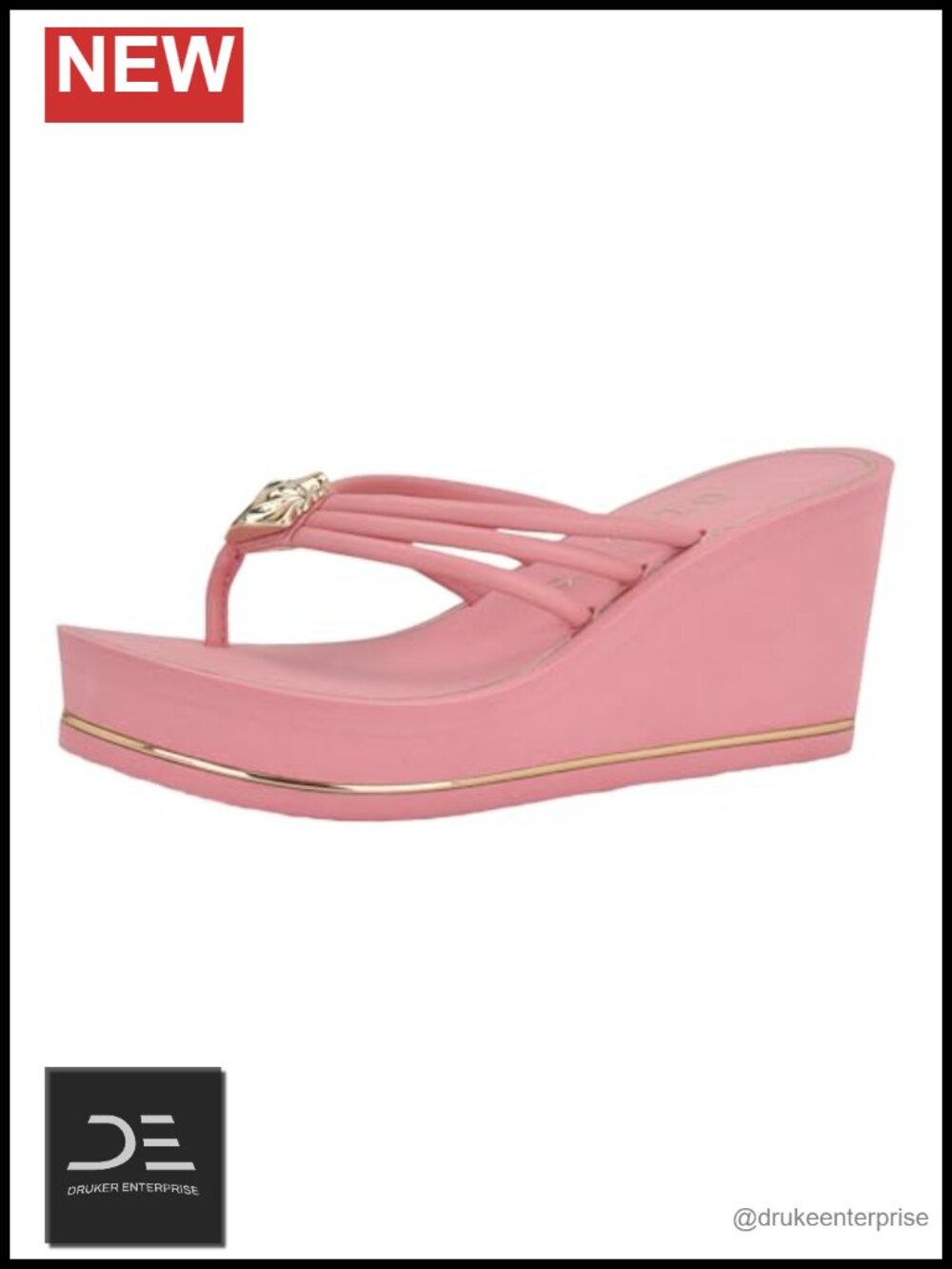 GUESS Women's Sabrie Wedge Sandals - 3 Inch Heel Slip On